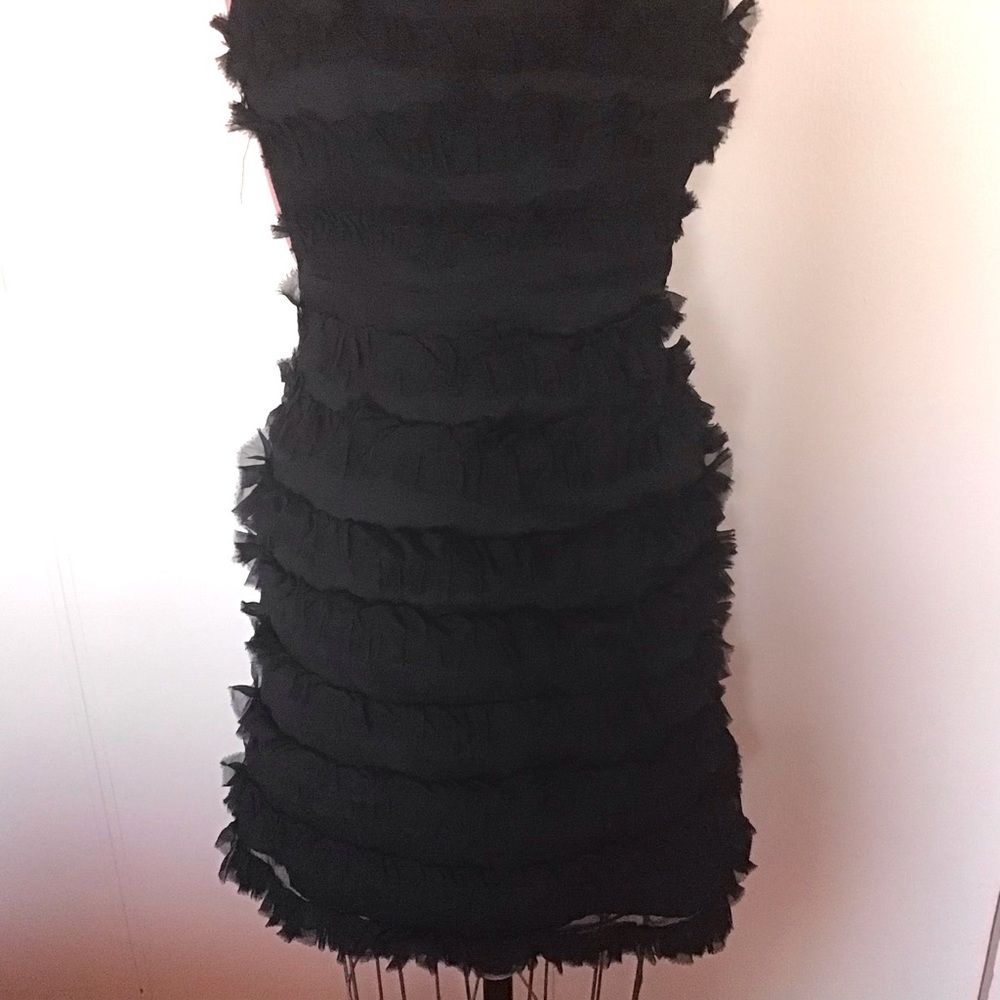 NWT Anna Sui Silk Laser Cut Ruffled Tiers Dress XS - Picture 5 of 8